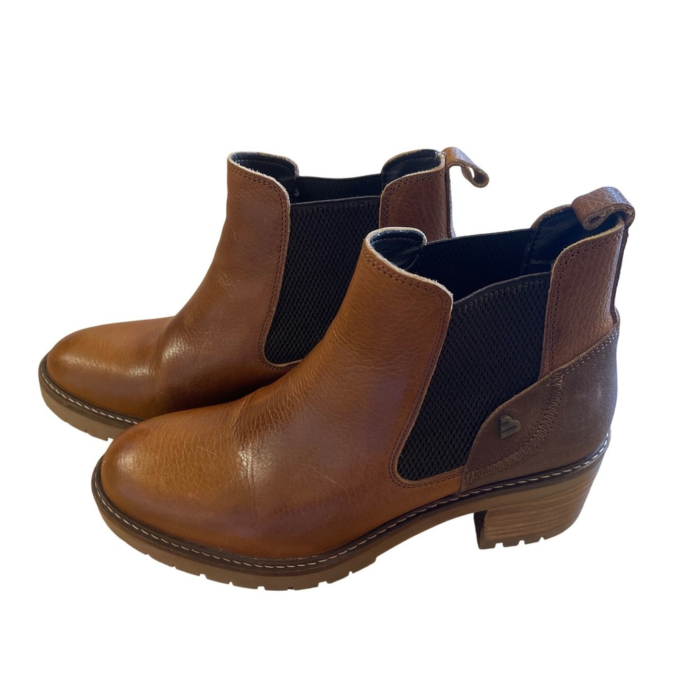 Bullboxer Jessy 2 Cognac Leather Chelsea Boots Womens 10 Brown Lug Sole Portugal